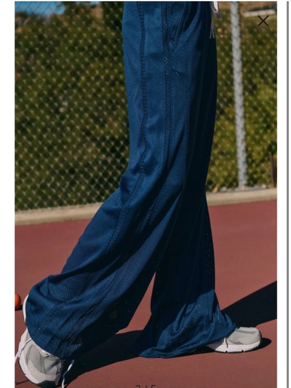 NWOT FP Movement by Free People Overtime Wide Leg Mesh Pants - Navy Sz M - Picture 3 of 9